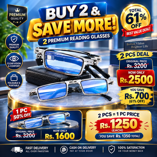 2 Foldable Reading Glasses – Only Rs. 2500 🔥(Just Rs. 1250 Each)🎁