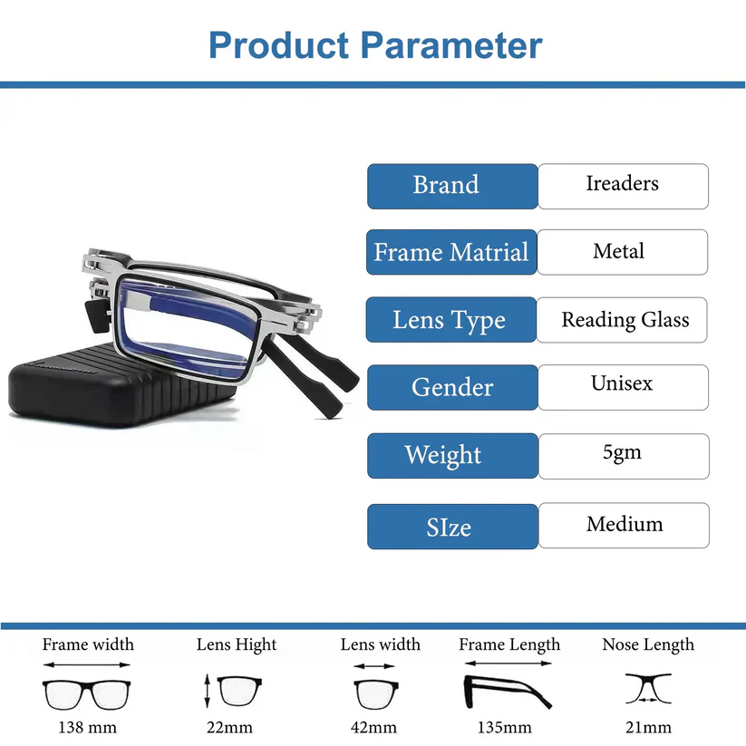 🔥Foldable Anti-Blue Light Reading Glasses🎁With Power Zoom Intelligent